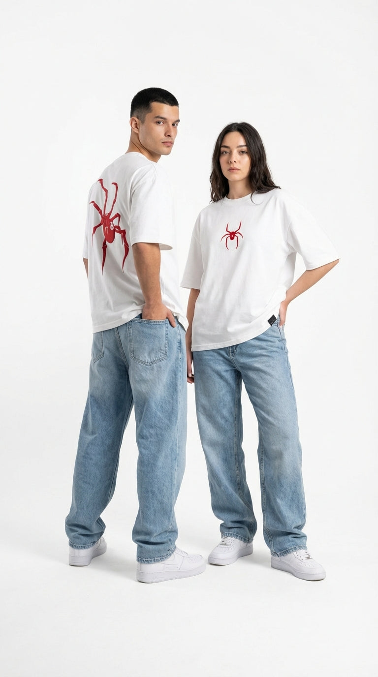 WHITE OVERSIZE SPIDER TEE-6