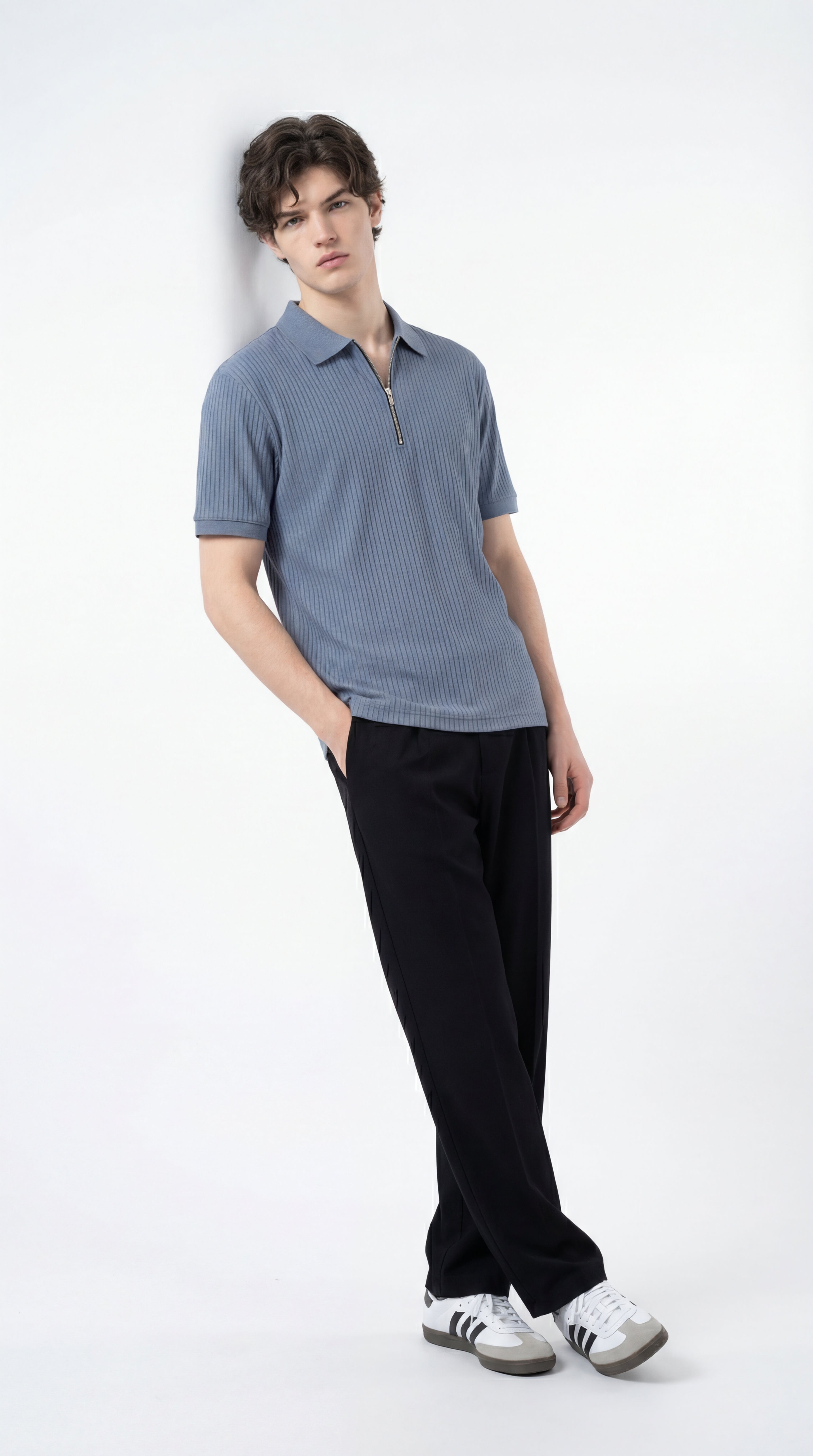 The Sky Vertical-Rib Polo-4