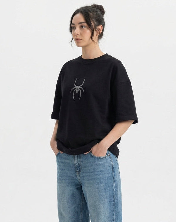 BLACK SPIDER OVERSIZED TEE